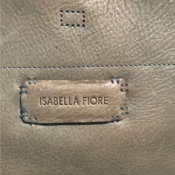 NWT Isabella Fiore Gisela Diamond Stitched Leather Green Tote Bag - Picture 2 of 11